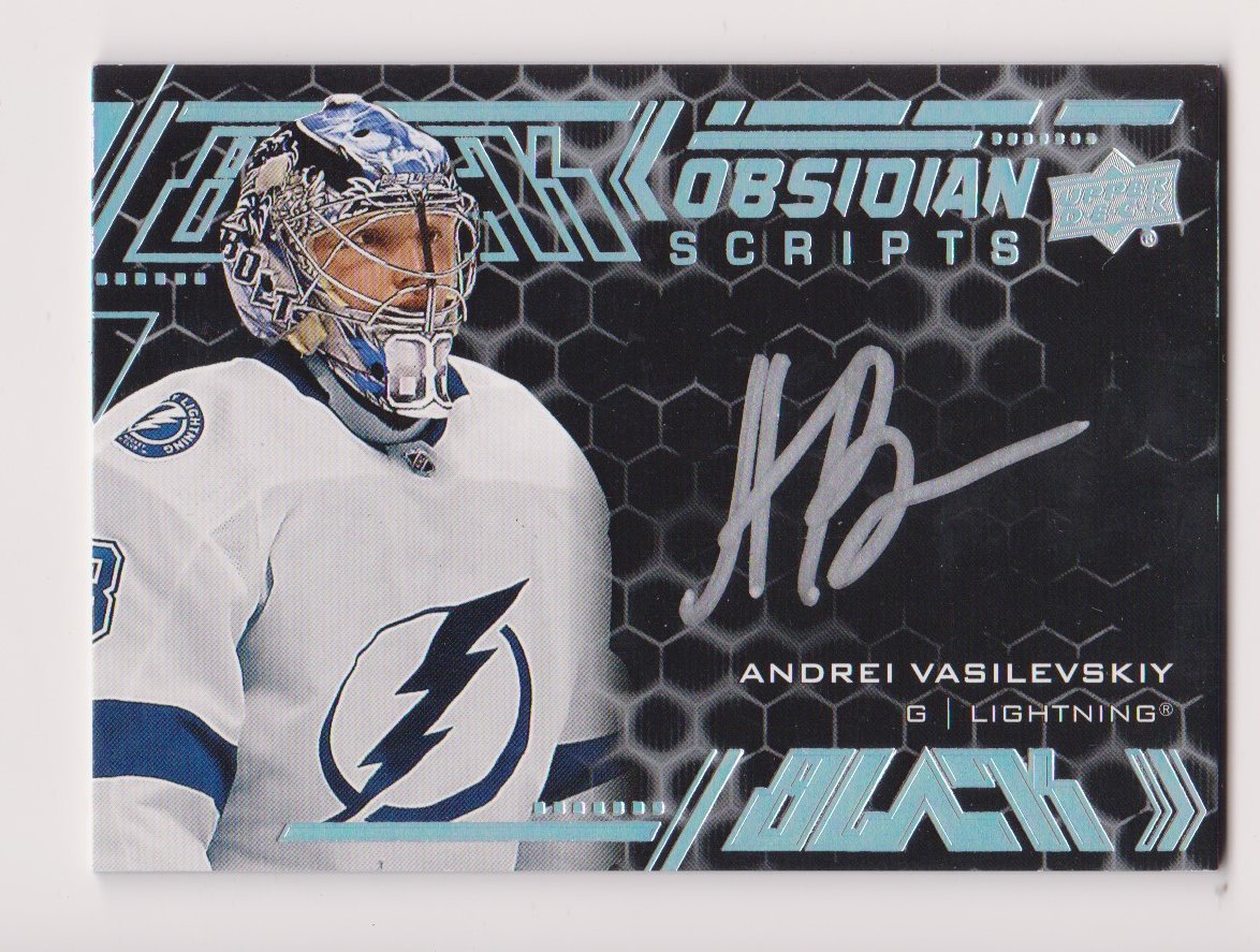 (image for) 2020-21 UD Black Obsidian Scripts #OSAV Andrei Vasilevskiy AUTO